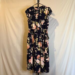 BloomChic Navy Floral Midi‎ Dress